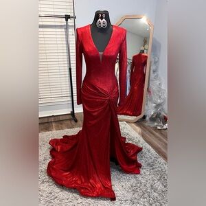 NWT Ashley Lauren Jersey shimmery red jersey size 4